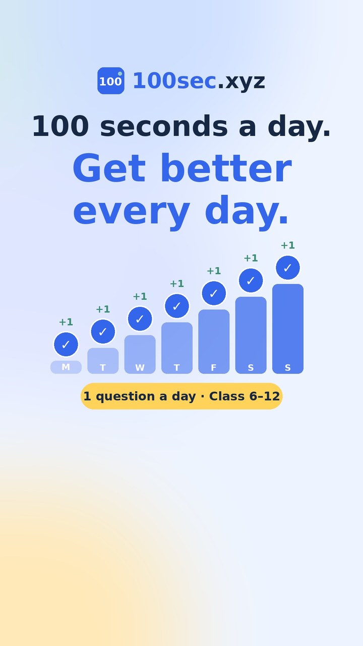 100 seconds a day. Get better every day. A week of ticked days climbing like stairs, from 100sec.xyz